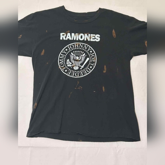 Ramones Custom Upcycled Burnout Tee P2P 21 Men's M/Women's L - Picture 1 of 7
